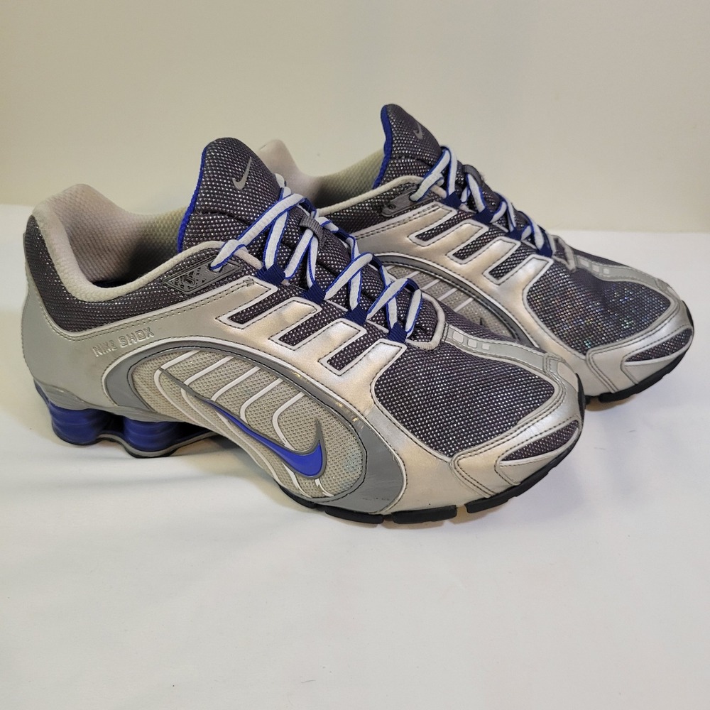 Nike Shox Navina Womens Running Shoes Silver/Blue Sparkle 356918-042 Size 9